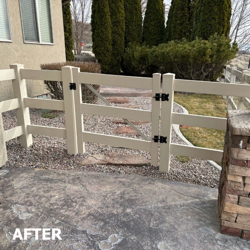 ranch rail welded wire fence and gate