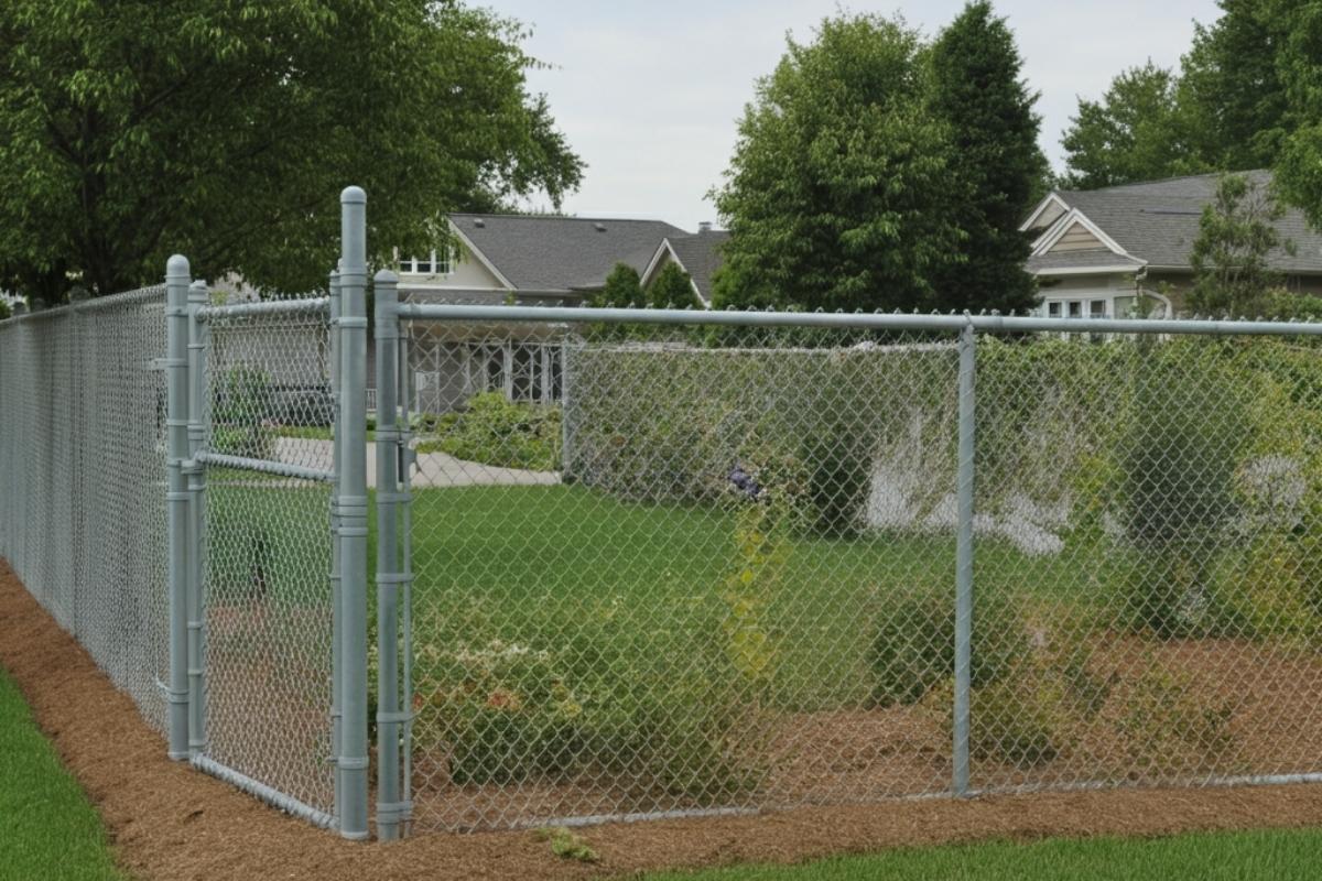 chain link fence with gate around a property