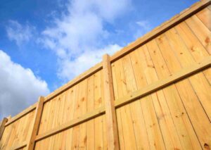Tall wood fence